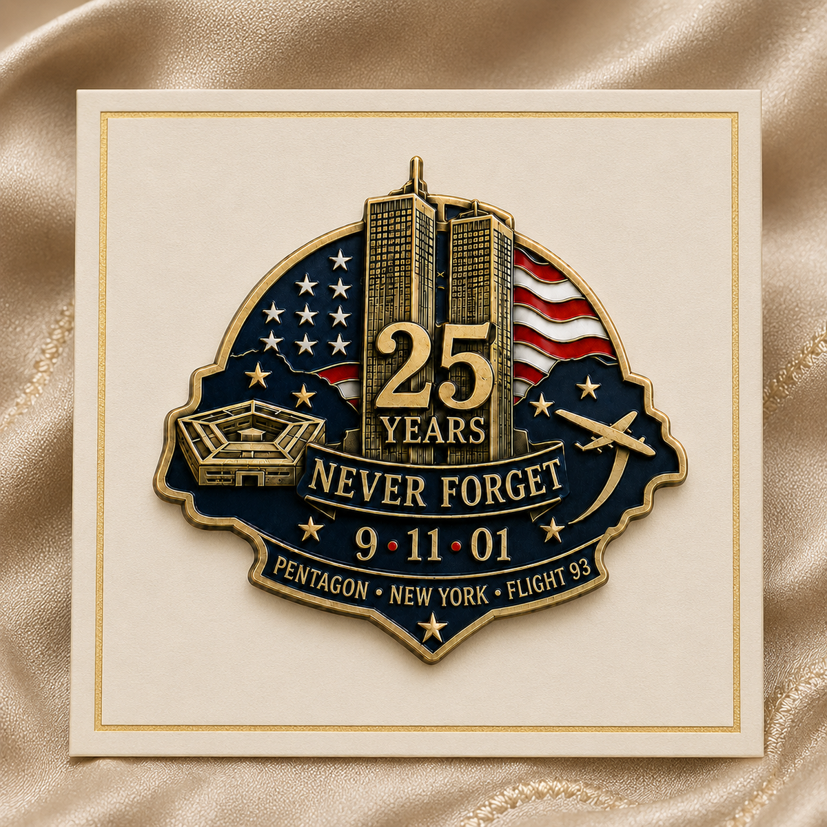 🕯️9/11 Never Forget 25th Anniversary Commemorative Lapel Pin