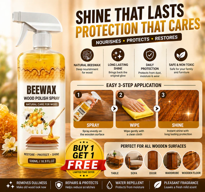 Beewax Wood Polish Spray (Restore Shine Protect Furniture)