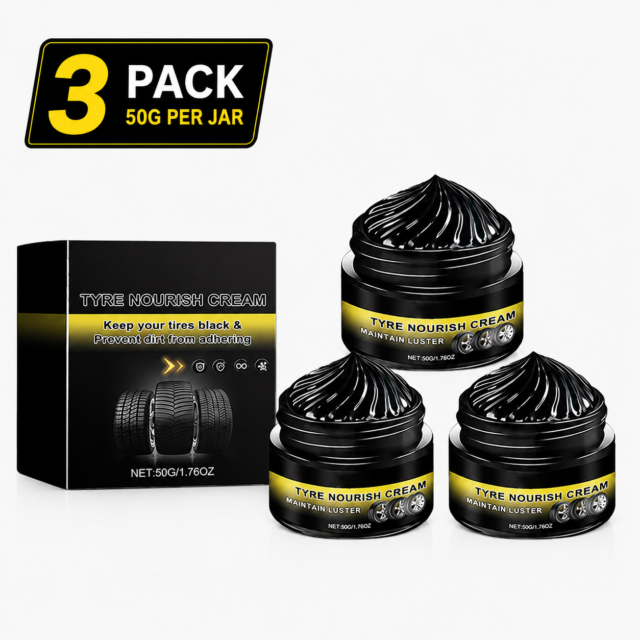 Tire Shine Wax – Restore Deep Black Tires & Protect Against UV Damage